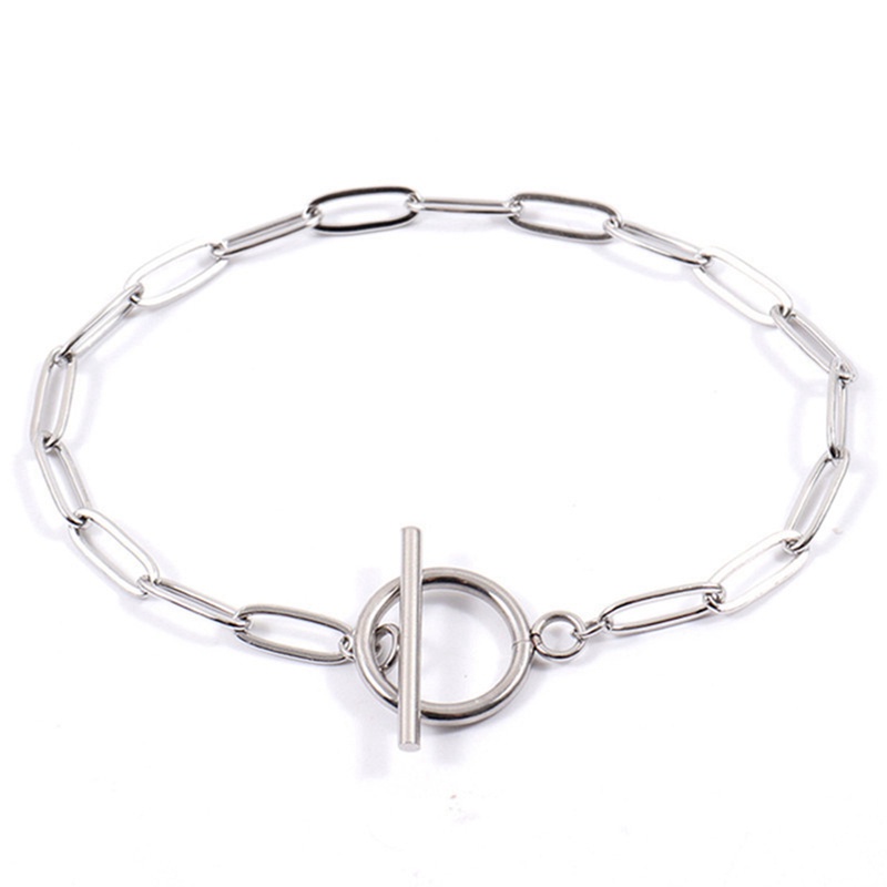 Gelang Tangan Rantai Aksen Klip Kertas Bahan Alloy Untuk Wanita