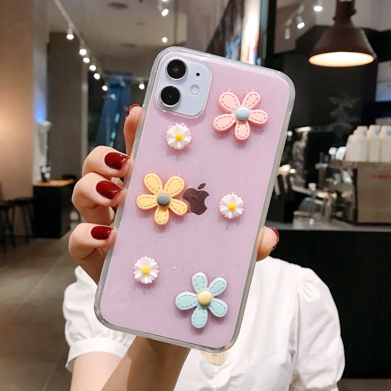 3D Flower Soft Clear Case OPPO A57 A39 A3S Realme C1 X XT F1S F5 Youth K3 K5 A91 Reno 3 A31 A5 A9 2020 F11 F9 Pro Reno 2F A83 A52 A92 Realme 5 6 Pro 5S 5i C3 C11