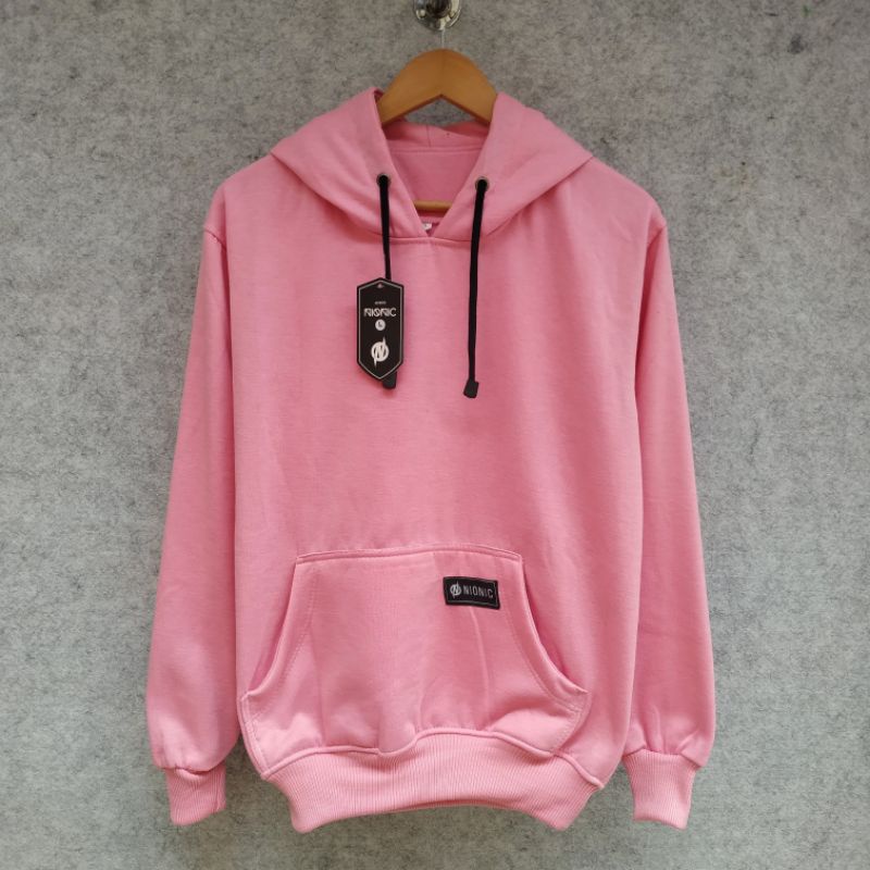 Sweater Hoodie Polos Pink Pria Wanita Kualitas Premium Distro