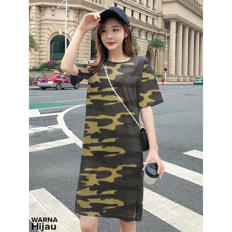 Dress Army Lengan Pendek Size XL