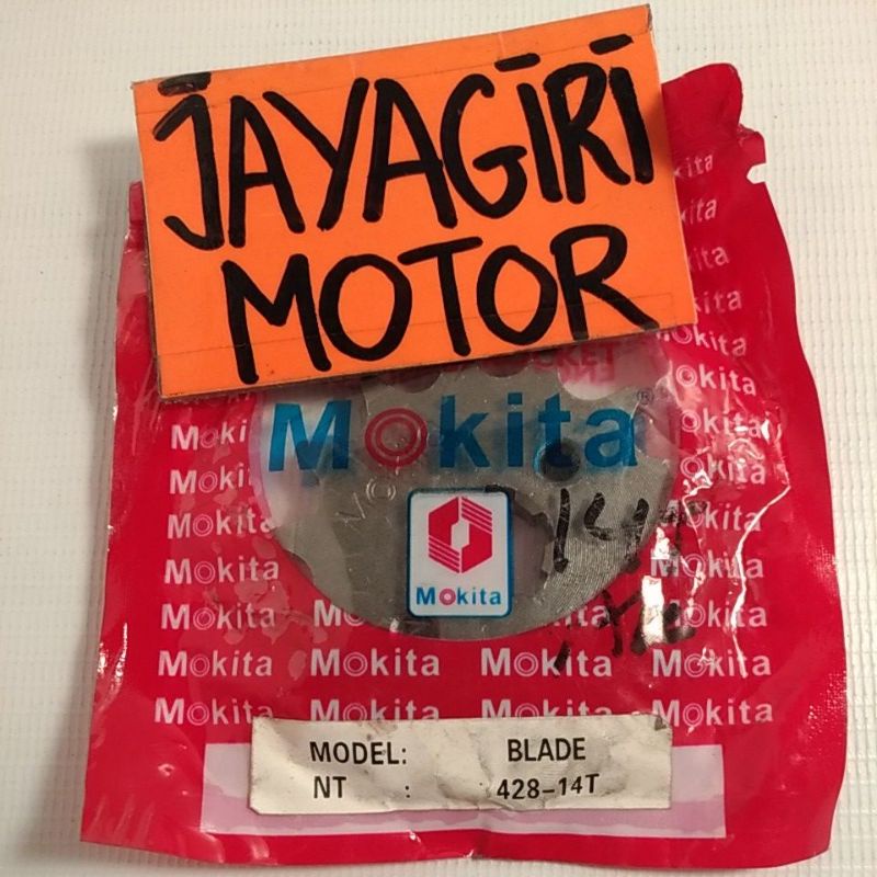 Gear Depan Grand Supra X Fit New Karisma Legenda Win Prima KEV GF6 Blade Revo C100 10T 11T 12T 14T 15T 428 NF Honda Aspira  Gigi Tarik Sunstar Rantai Roda Chain Kit Chainkit Sprocket Gear Set Gearset Gir Girset Belakang Drive Komplit Front Rear Motor XX V-Mokita - 14T
