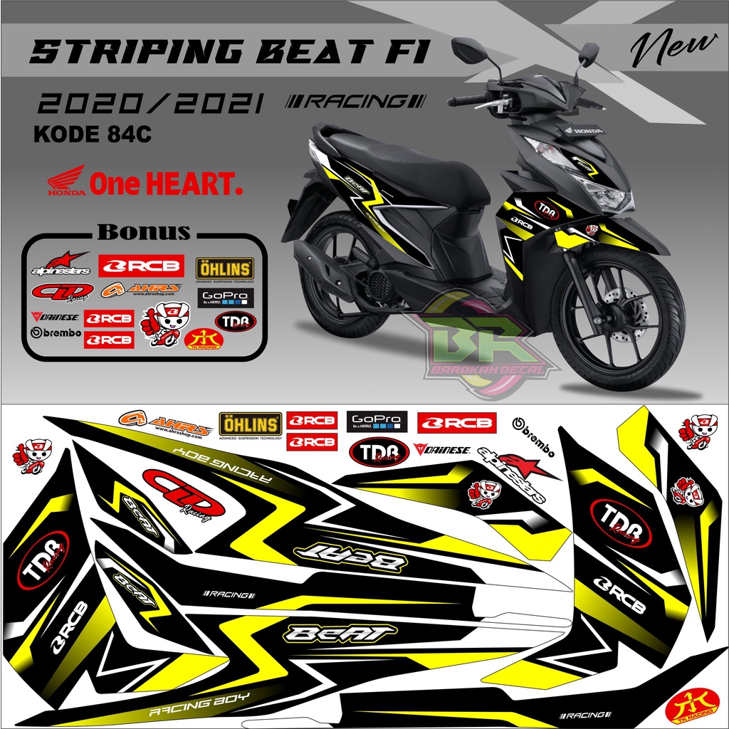 Striping Beat New 2020-2023 Stiker Lis Beat New Variasi kode 84