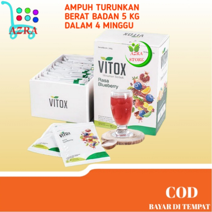 Vitox Indonesia Fiber Drink 1Box 16 sachet Penurun Berat Badan Penghancur Lemak Perut Buncit Pelangs