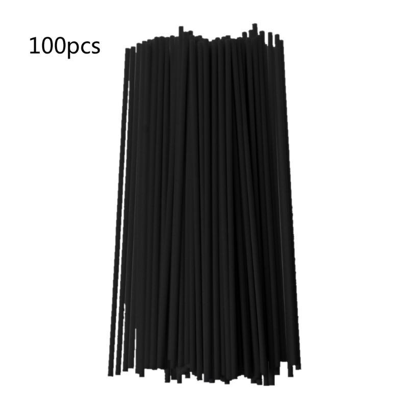 KOK 100Pcs 19cmx3mm Fiber Sticks Diffuser Aromatherapy Volatile Rod for Home Fragrance Diffuser Home Decoration-Black