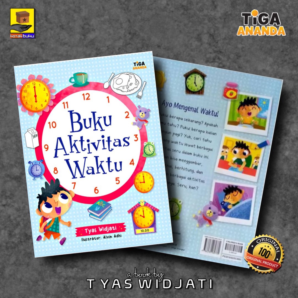 Buku Anak / Buku Aktivitas Waktu / Buku Cerita Anak / Buku Aktivitas Anak / Buku Jam dan Waktu