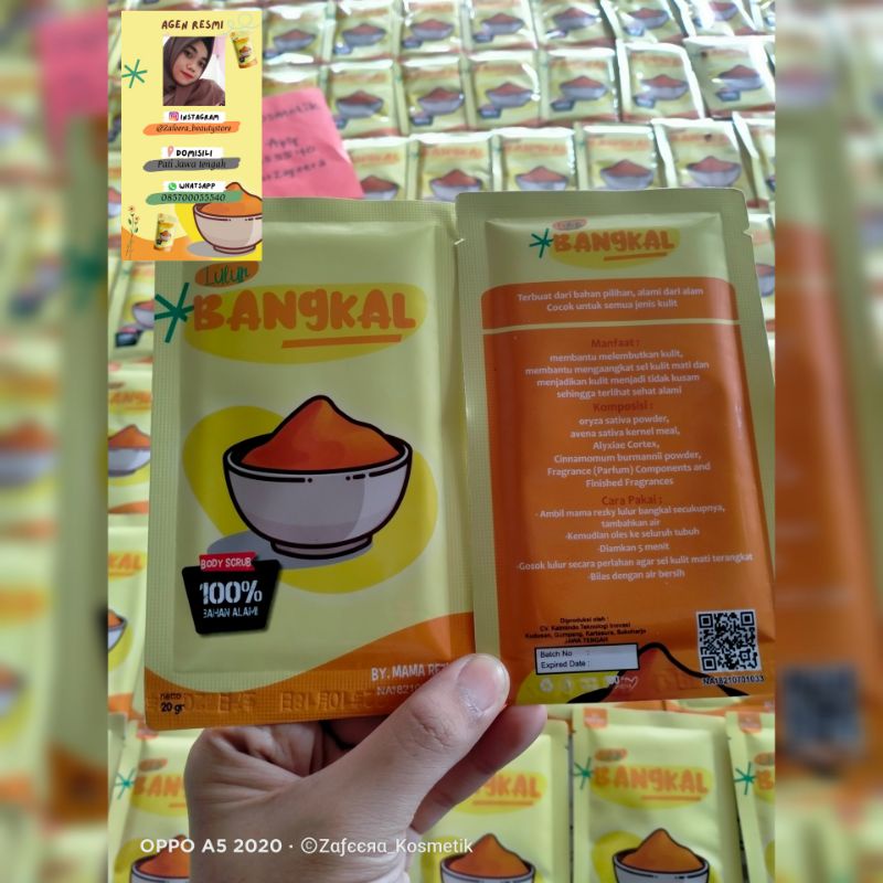 ORI BPOM LULUR REMPAH KAYU BANGKAL / SCRUB PEMUTIH BPOM BY MAMA REZKY 20gram