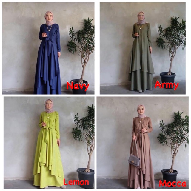 SALE EE ZR Maxy Nola / Gamis wanita terbaru / Maxi wanira kekinian murah