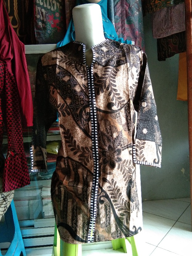 Tey-17 Batik Wanita Asj Sa Hrb026 Kenongo Kemeja Tosca Pendek