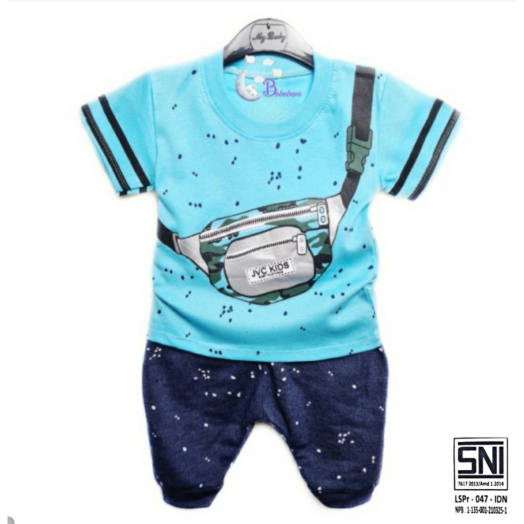 BAJU BAYI KEREN KECE ECER BOBOBAM CASUAL KASUAL BOY TAS SETELAN ANAK HARGA GROSIR