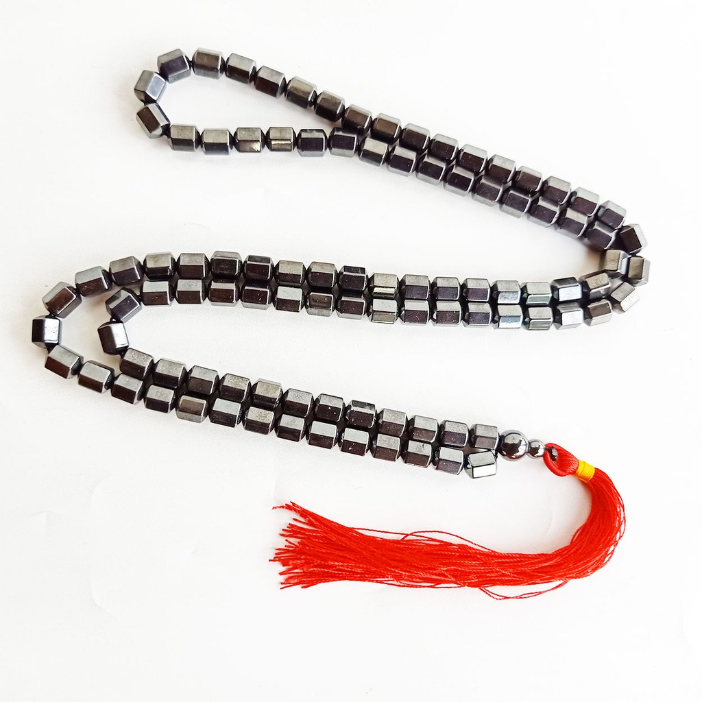 Tasbih Kalung Magnet Tabung Cutting 99 Butir  -  VeE Kalung Terapi Kesehatan