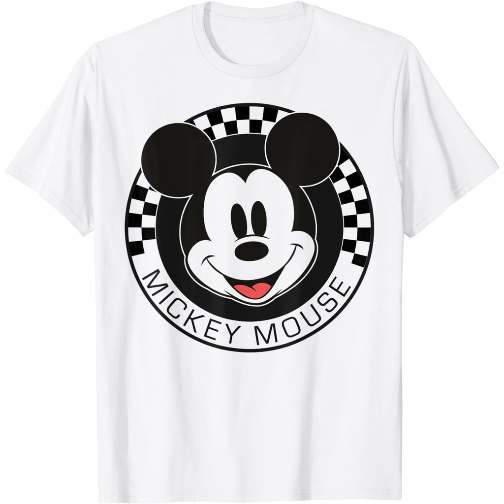 Kaos Dewasa Disney Mickey And Friends Mickey Mouse Checkerboard Circle T-Shirt - Kaos Pria - Kaos Wa