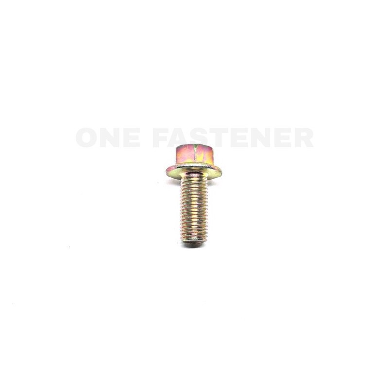 Baut Flange Bolt M10x30 Kuning 1.25 Baut 14 topi Flange 3cm M10 10x30
