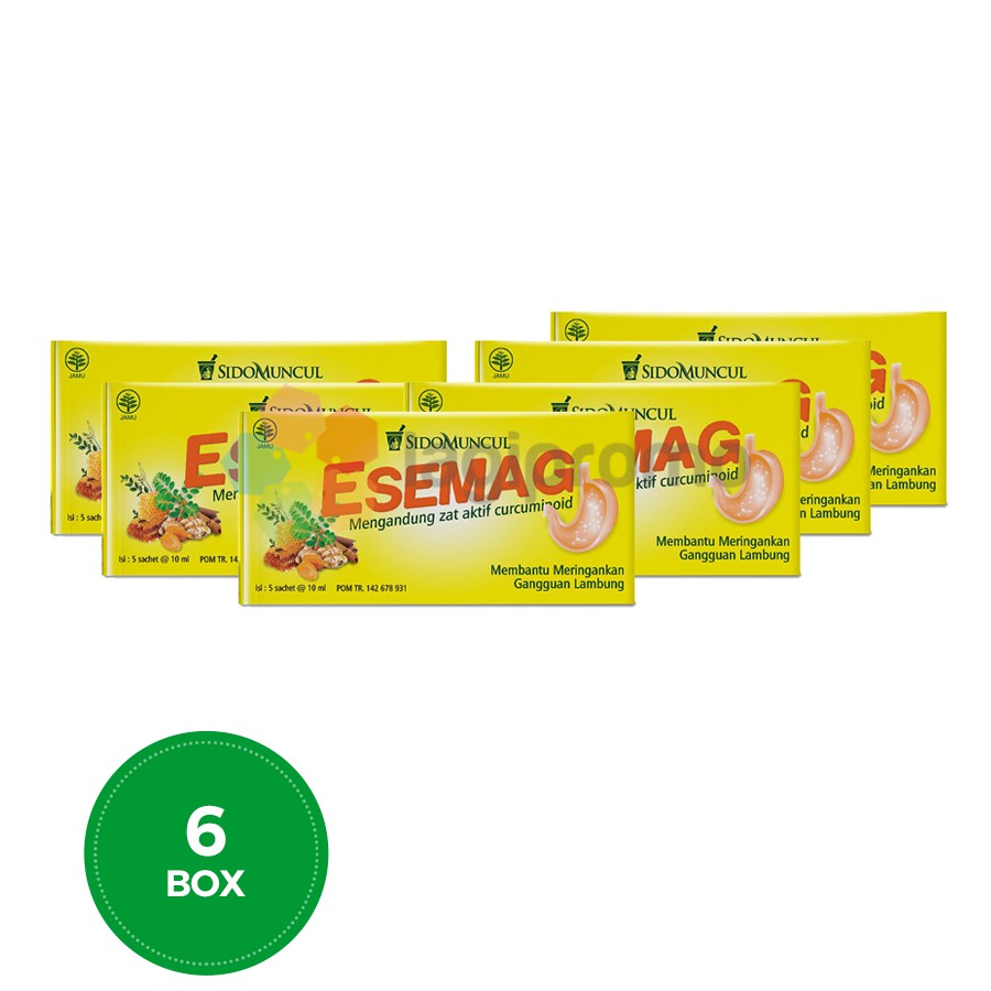 

Sido Muncul Esemag 5 Sachet Obat Asam Lambung dan Maag Alami - 6 Box