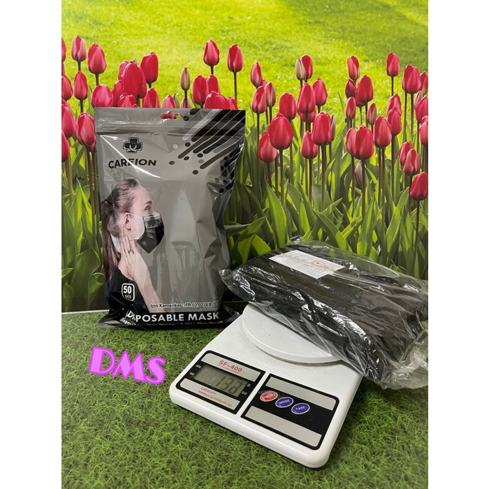 Masker Careion Masker 3ply Hitam isi 50pcs - 3ply hitam 50pc