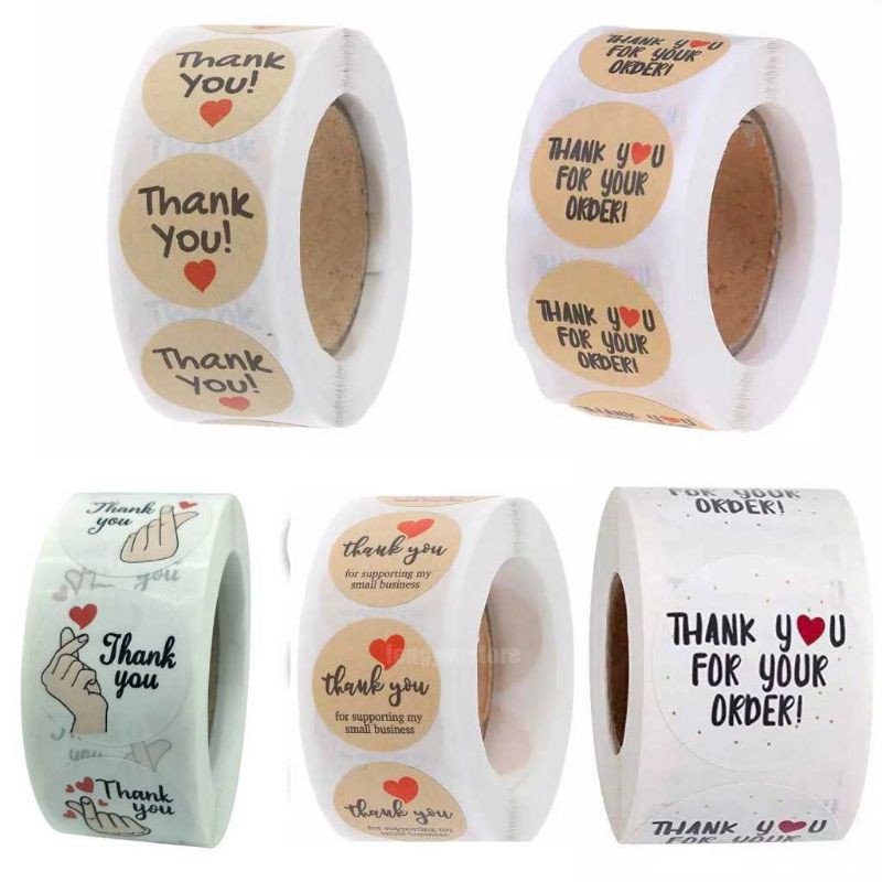 

ECER 100PC STIKER LABEL SEGEL PACKAGING THANK YOU / STIKER TEMPEL THAK YOU BULAT