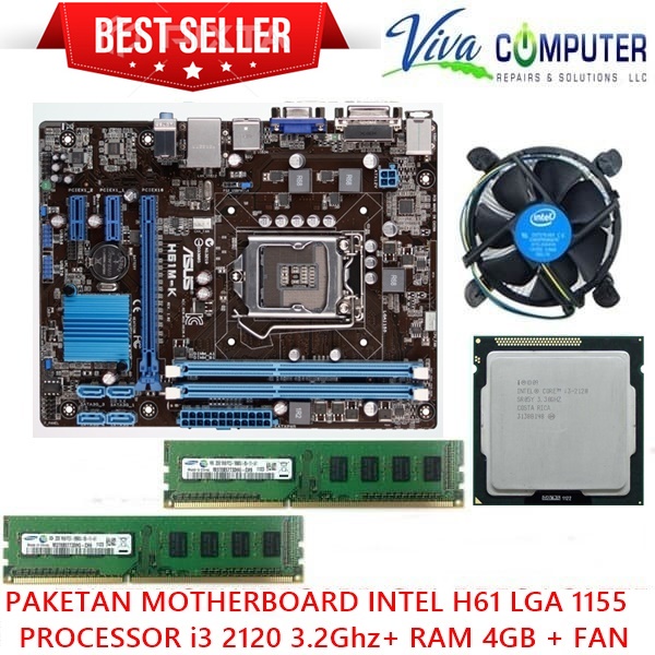 PAKETAN I3 2120 RAM 4GB/PAKET MOBO H61 + I3 2120 + RAM 4GB + FAN