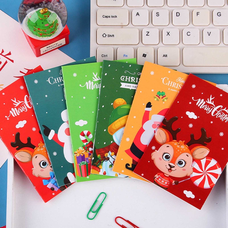 Zzz 10pcs / Set Buku Catatan / Jurnal Mini Motif Natal Untuk Pelajar