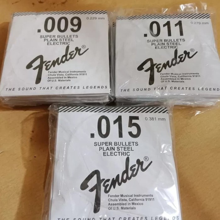 Senar Gitar Elektrik Fender Satuan No.1,2,3,4,5,6 (satuan)