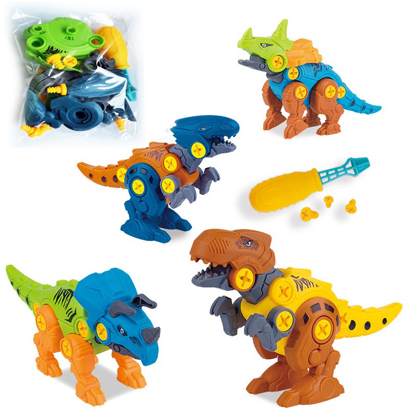 Mainan Edukasi Anak DIY Dino Puzzle Dinosaurus Dinosaurs Assemble Obeng dan Baut Rakit