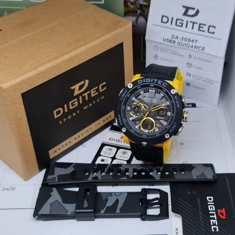 Jam Tangan Pria Fashion Analog DIGITEC DA 2094 Set Rubber Origina