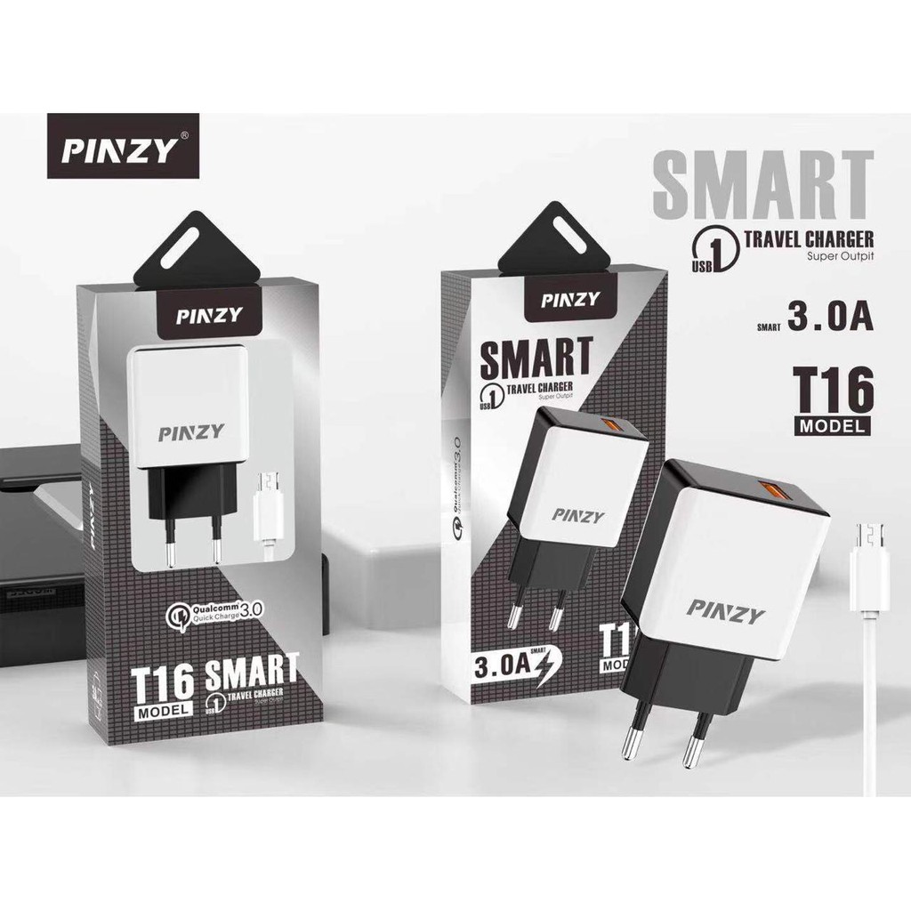 PINZY Charger T16 Series Support Qualcom Quick Charge 3.0 GARANSI RESMI