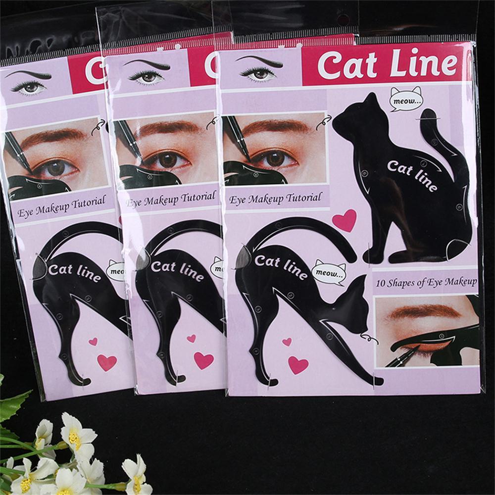 Lily 1pasang Kartu Eyeliner Model Fashion Cat Eye Eyeliner Stencil