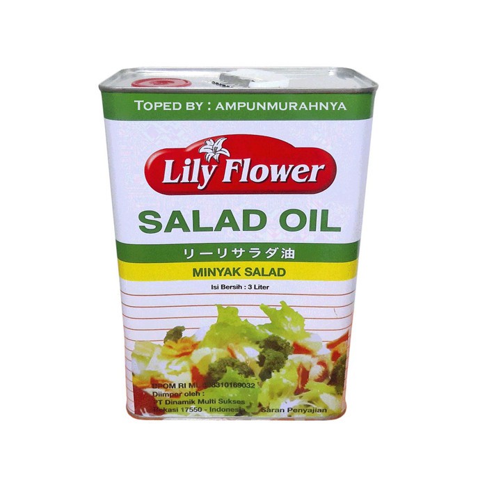 Salad Oil / Minyak Salad Lily Flower kemasan 3 Liter