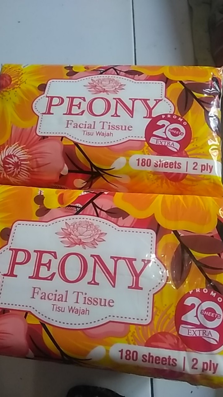 Tissue Wajah 2ply 180 Sheet Peony | Shasyastore_