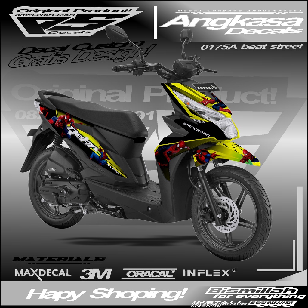 0175a DECALS STIKER FULLBODY CUSTOM MOTOR BEAT STREET 2019