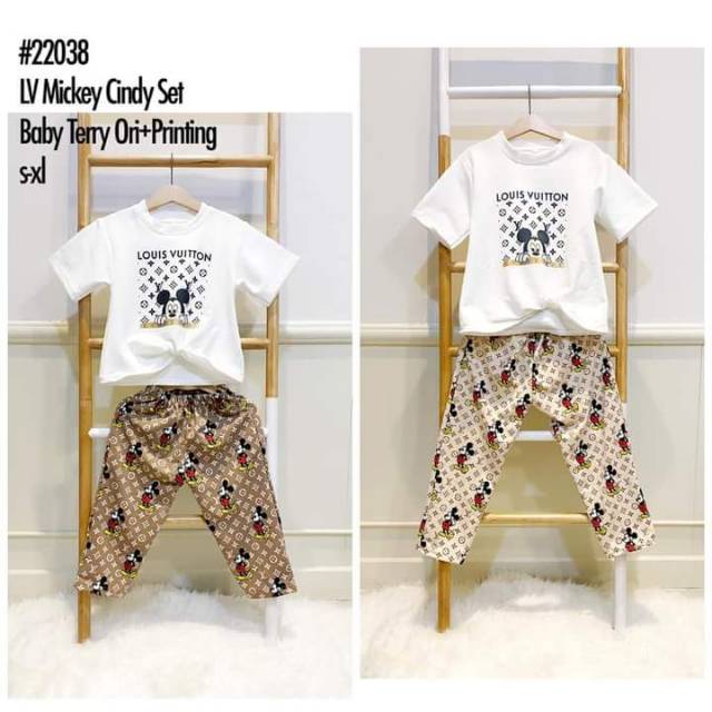 BAJU SETELAN SANTAI ANAK CEWEK MIKI LV