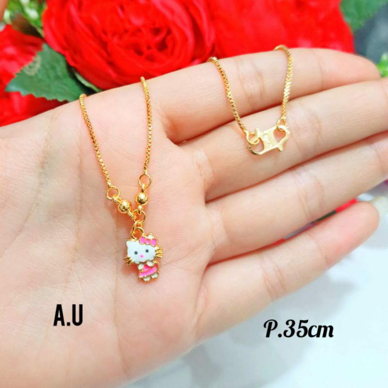 Kalung _Xp_ anak karakter Hello Kity badan pink Gold/ *COD*