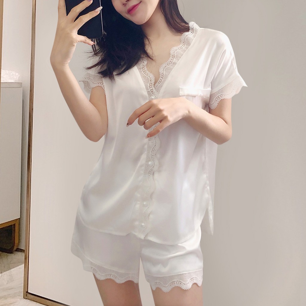 [COD] Pyama wanita pendek/piyama korea/baju tidur wanita/piyama wanita/baju tidur wanita satin premium/baju tidur satu set