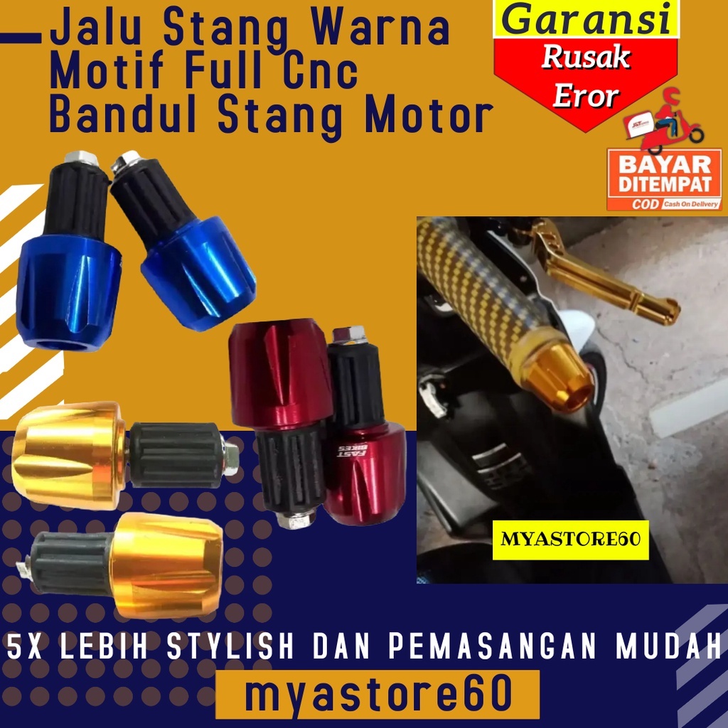 Jalu Stang Setang Warna Motif Full Cnc Bandul Ujung Stang Setang CNC Aksesoris Sparepart Variasi Motor UNIVERSAL