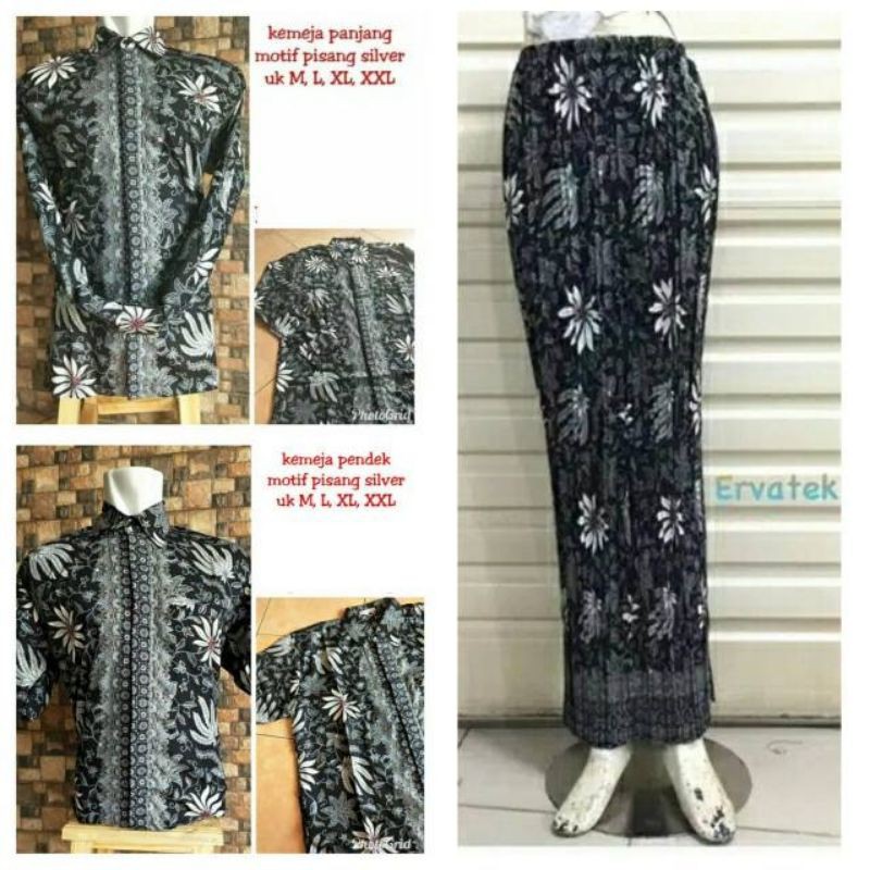 ( COD ) couple kemaja batik dan rok plisket / couple batik / Rok plisket / Rok lilit couple