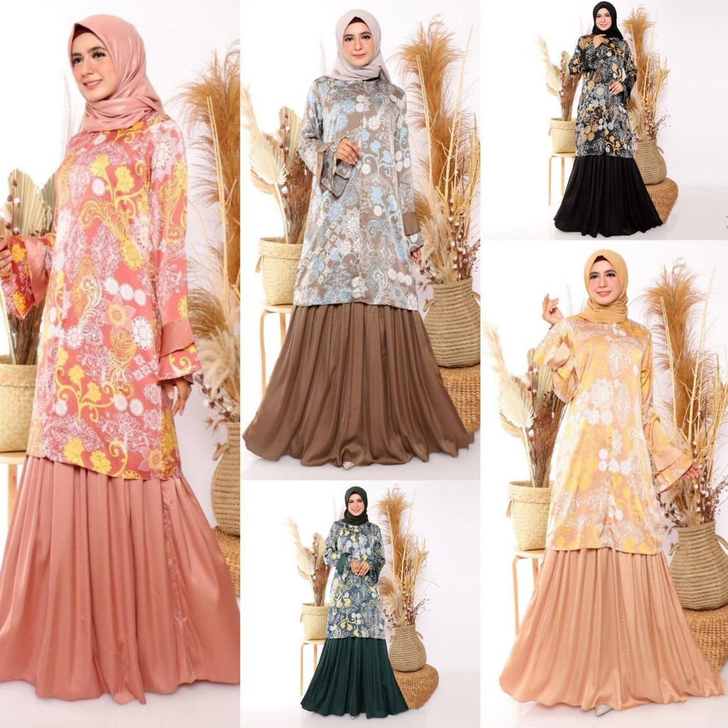 PROMO/SALE... GAMIS ARMANI SILK MOTIF KOMBINASI REMPEL BUSUI FRIENDLY