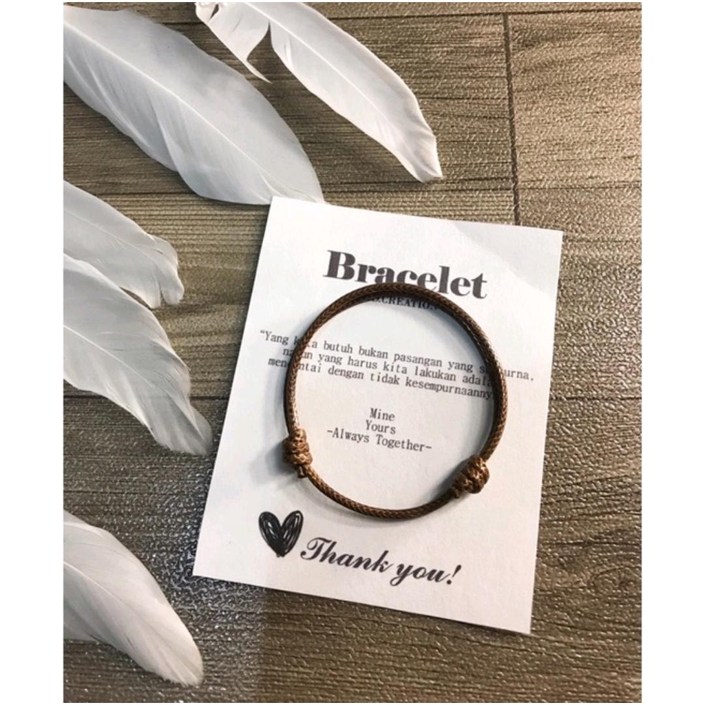 GELANG POLOS COUPLE#Tali Korea HITAM~PUTIH~COKLAT-3