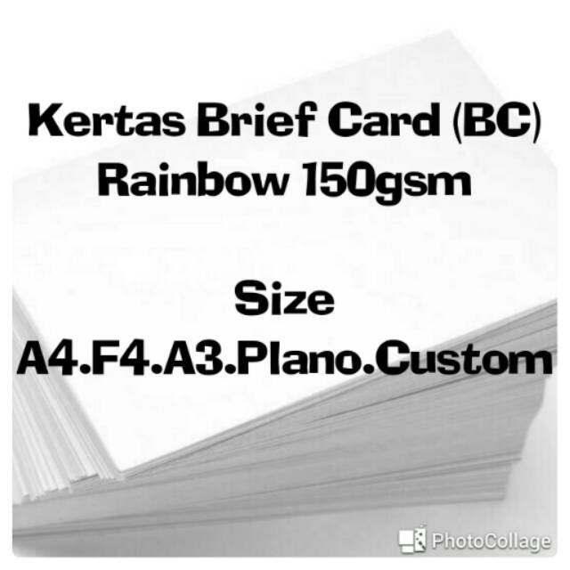 

Kertas Brief Card (BC) / Manila Putih (61x86)