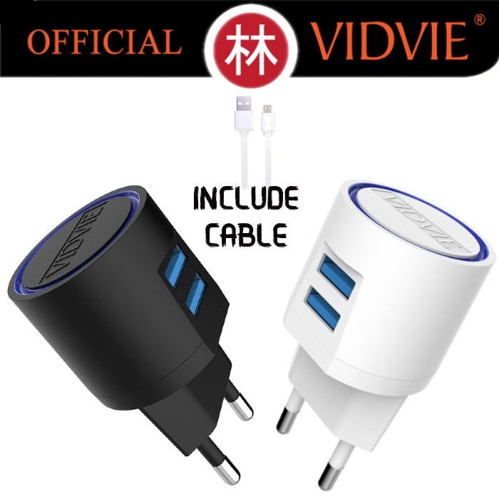 Vidvie PLE201 i5 Dual USB Charger 2.1A With Iphone Lightning Cable