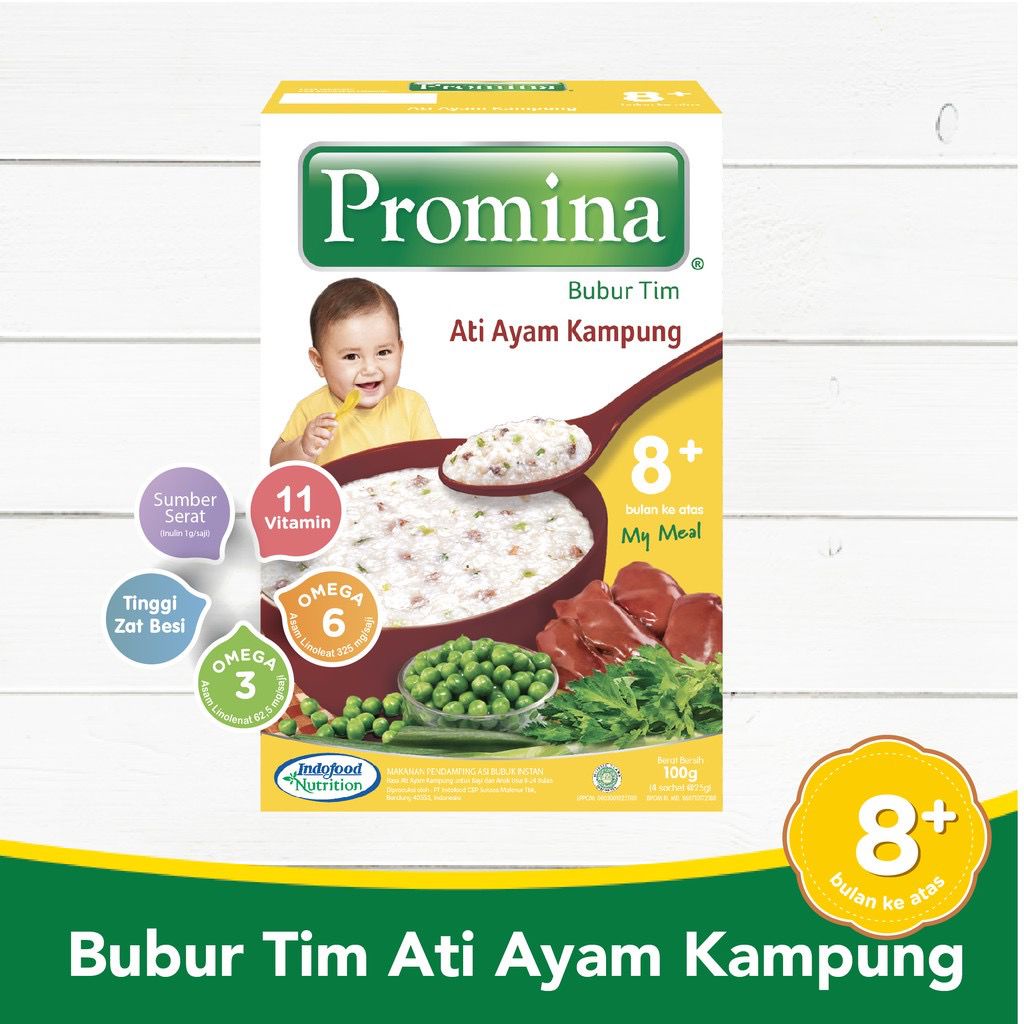 Promina Bubur Tim Daging dan Brokoli /Ayam Kampung Tomat Wortel /A.Ayam Kampung 100gr