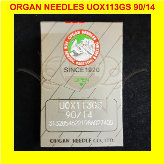 Jarum ORGAN UOx113 14 Mesin Jahit Karet Kansai UOx113GS Ori Japan LEEN