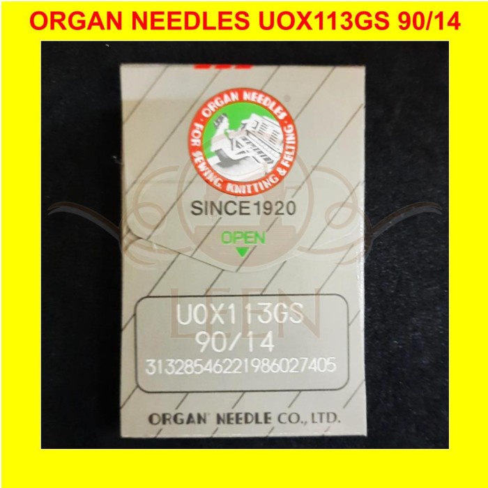 Jarum ORGAN UOx113 14 Mesin Jahit Karet Kansai UOx113GS Ori Japan LEEN