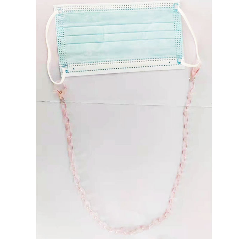 Masker Transparan Akrilik All-match Baru Lanyard Kacamata Mutiara Anti-hilang