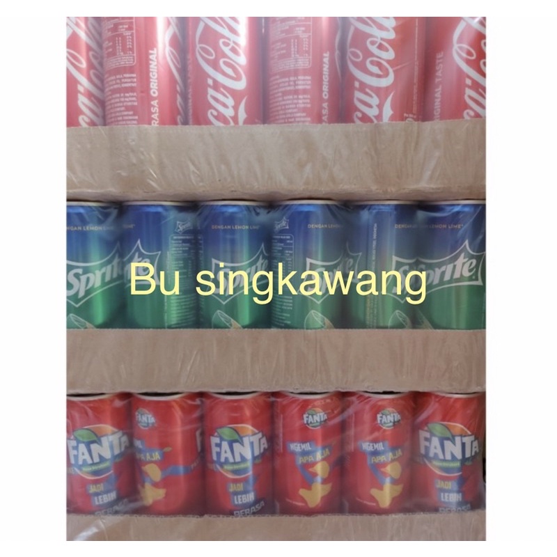 

Minuman Soda Kaleng Coca cola sprite fanta A&W 1 dus isi 24 kaleng