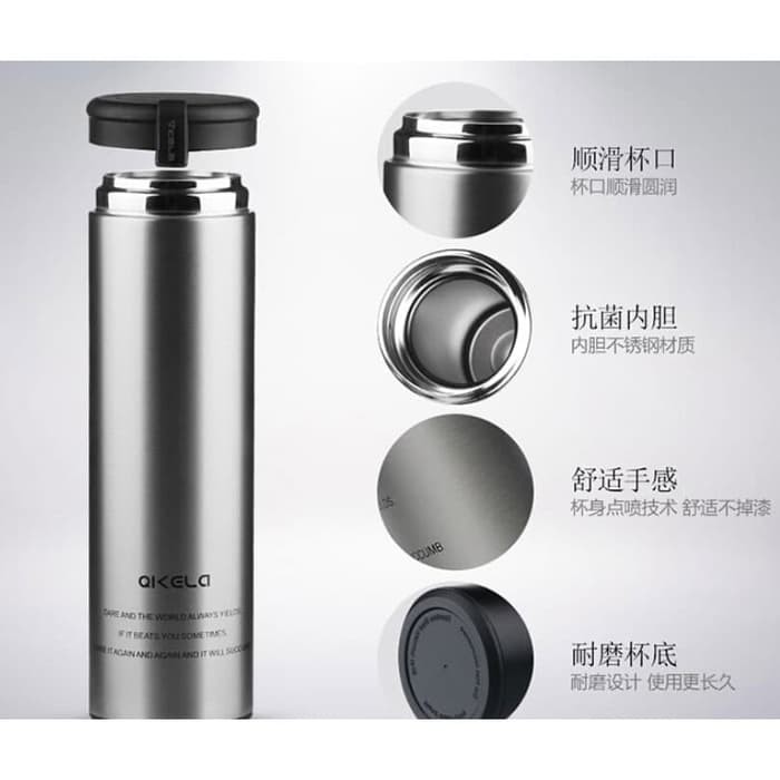 Botol Minum Thermos Stainless Steel Panas Dingin Hot Cold QKELLA 450ml