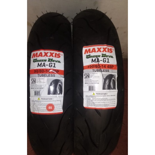 PAKET BAN MAXXIS  GREEN DEVIL  90/80+100/80 14 free pentil