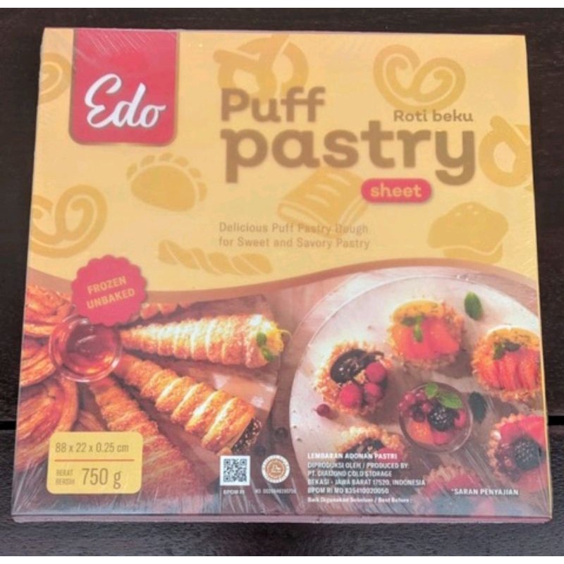 Edo Frozen Puff Pastry Sheet 750gr - EDO PUFF PASTRY 750 GR