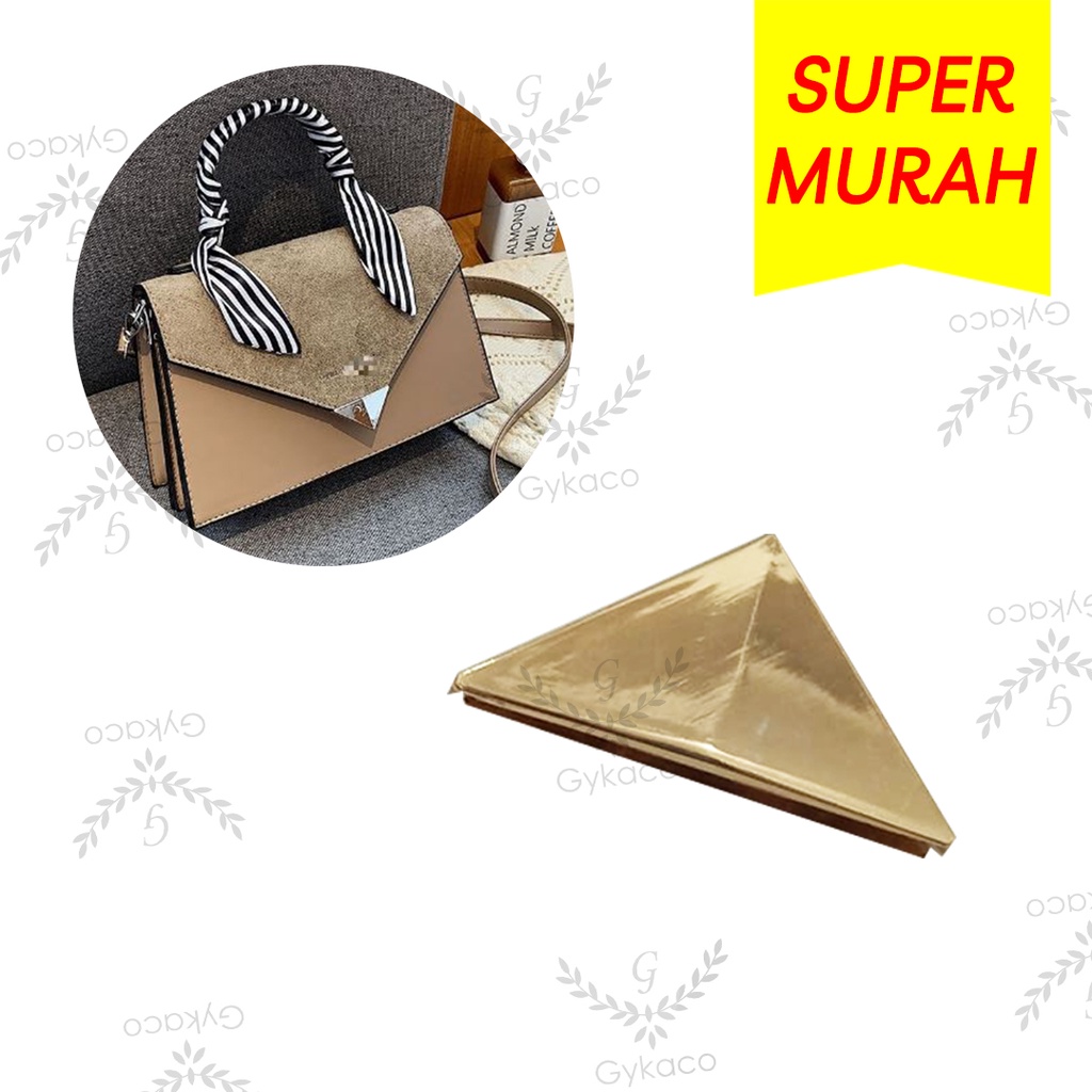 Variasi V167 Plat Behel Cekung (Baut) EMAS MUDA - Aksesoris Tas &amp; Dompet Wanita Fashion (IMPORT)