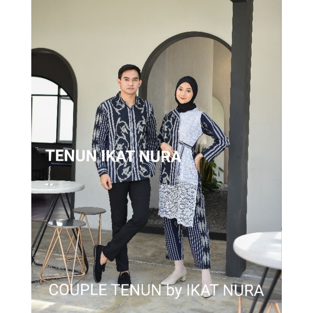 Baju Tenun Set Naura Brokat &amp; Kemeja Full Tenun