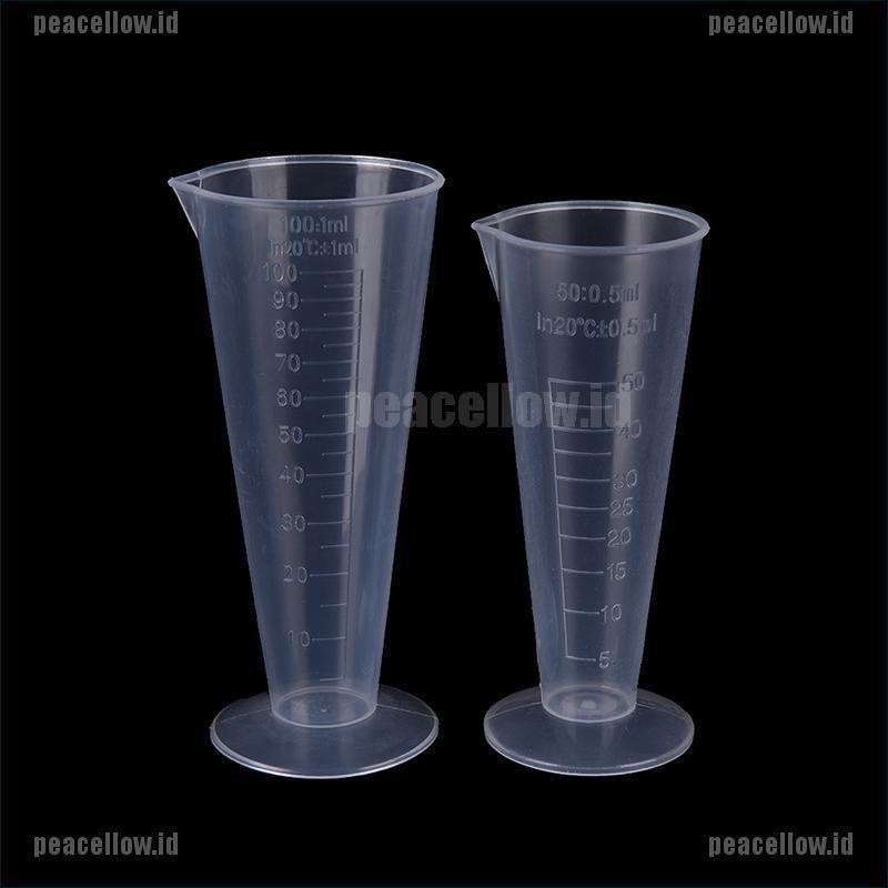 Beaker Jigger Plastik Gelas Ukur Takar 50 ml 100 ml measuring cup cups cone