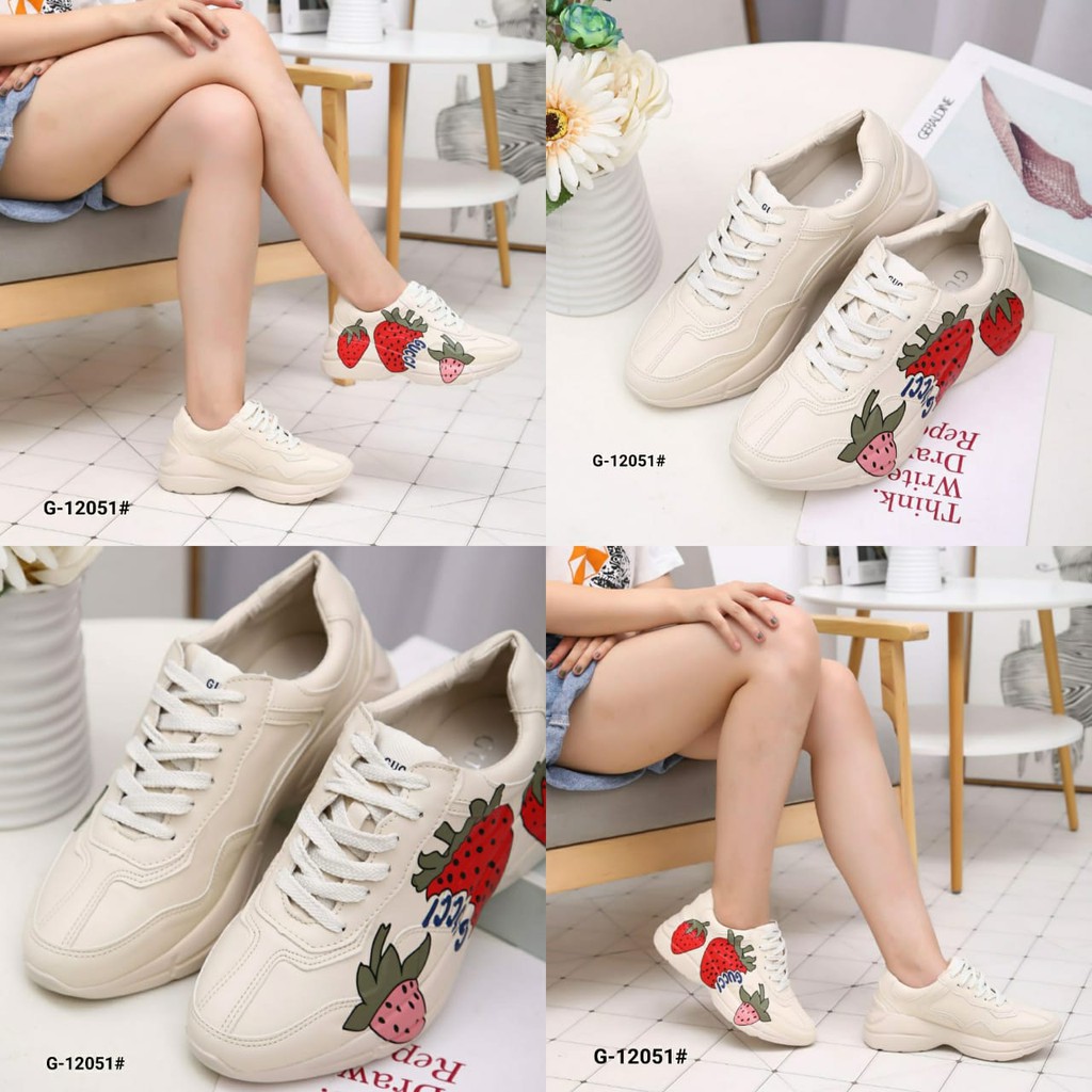 strawberry gucci sneakers